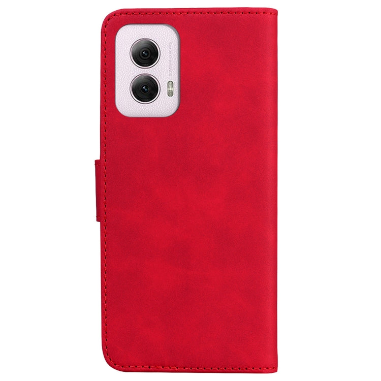 For Motorola Moto G Power 5G 2024 Skin Feel Pure Color Flip Leather Phone Case(Red) by buy2fix