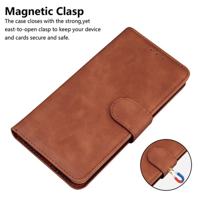 For Motorola Moto G Power 5G 2024 Skin Feel Pure Color Flip Leather Phone Case(Brown) by buy2fix