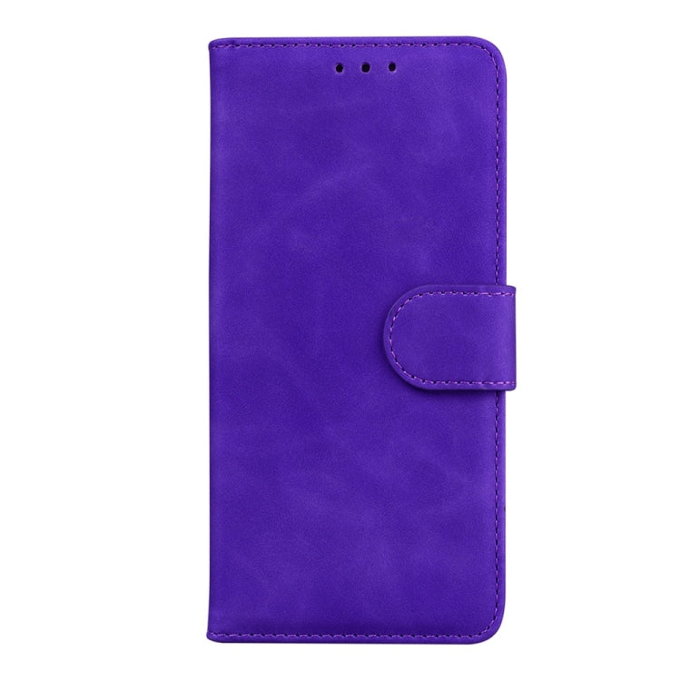 For Motorola Edge 2024 Skin Feel Pure Color Flip Leather Phone Case(Purple) by buy2fix