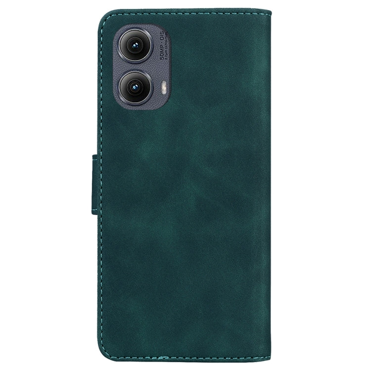 For Motorola Edge 2024 Skin Feel Pure Color Flip Leather Phone Case(Green) by buy2fix