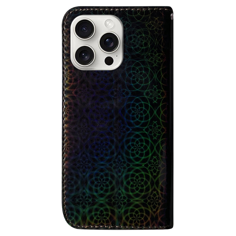 For iPhone 16 Pro Max Colorful Magnetic Buckle Leather Phone Case(Black) by buy2fix
