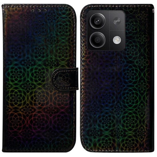 For Xiaomi Redmi Note 13 5G Colorful Magnetic Buckle Leather Phone Case(Black) - Xiaomi Cases by buy2fix | Online Shopping UK | buy2fix