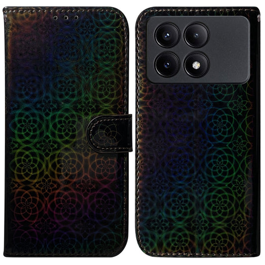 For Xiaomi Redmi K70E / Poco X6 Pro Colorful Magnetic Buckle Leather Phone Case(Black) - Xiaomi Cases by buy2fix | Online Shopping UK | buy2fix