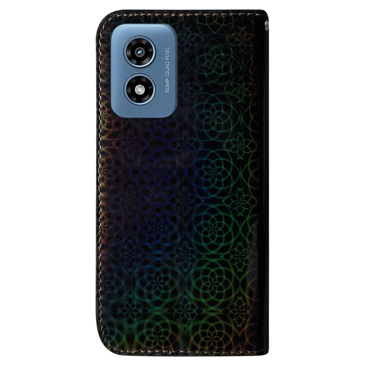 For Motorola Moto G Play 4G 2024 Colorful Magnetic Buckle Leather Phone Case(Black) by buy2fix