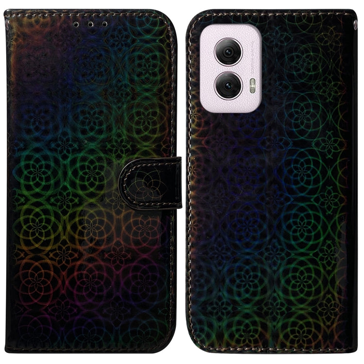 For Motorola Moto G Power 5G 2024 Colorful Magnetic Buckle Leather Phone Case(Black) by buy2fix