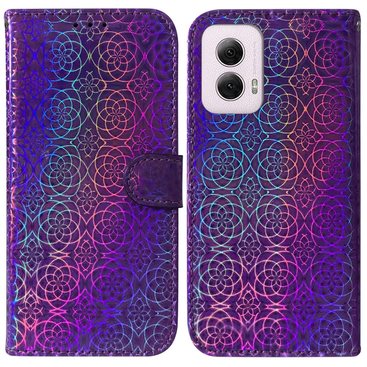 For Motorola Moto G Power 5G 2024 Colorful Magnetic Buckle Leather Phone Case(Purple) by buy2fix