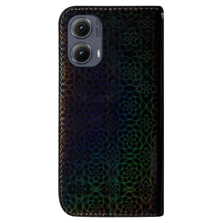For Motorola Edge 2024 Colorful Magnetic Buckle Leather Phone Case(Black) by buy2fix