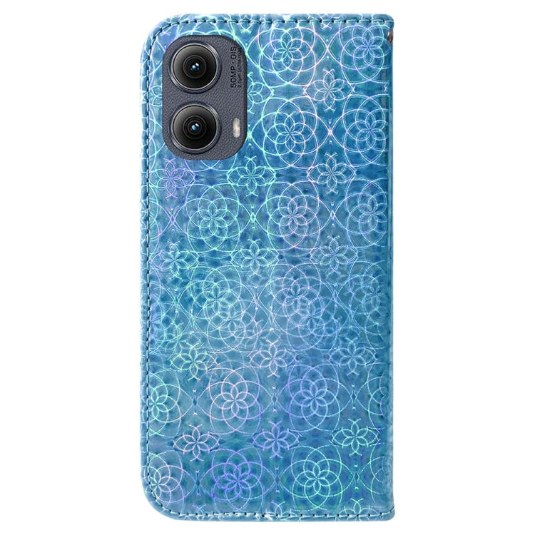 For Motorola Edge 2024 Colorful Magnetic Buckle Leather Phone Case(Blue) by buy2fix