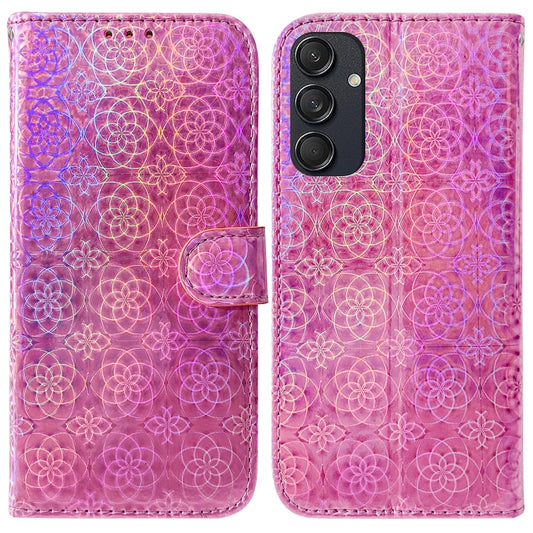 For Samsung Galaxy M55 Colorful Magnetic Buckle Leather Phone Case(Pink) by buy2fix