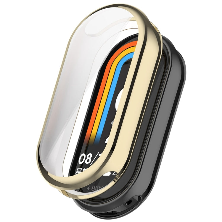 For Xiaomi Mi Band 8 / 9 Ceramic / 10 Ceramic Full Coverage TPU Electroplating Watch Protective Cover(Light Gold) - Watch Cases by buy2fix | Online Shopping UK | buy2fix