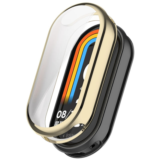 For Xiaomi Mi Band 8 / 9 Ceramic / 10 Ceramic Full Coverage TPU Electroplating Watch Protective Cover(Light Gold) - Watch Cases by buy2fix | Online Shopping UK | buy2fix