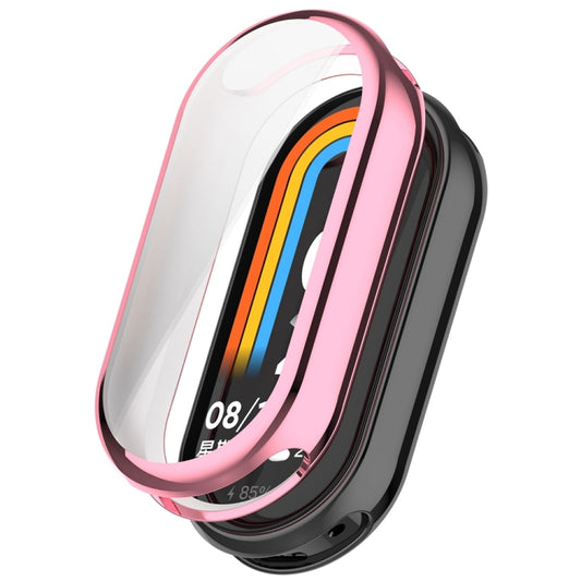 For Xiaomi Mi Band 8 / 9 Ceramic / 10 Ceramic Full Coverage TPU Electroplating Watch Protective Cover(Pink) - Watch Cases by buy2fix | Online Shopping UK | buy2fix