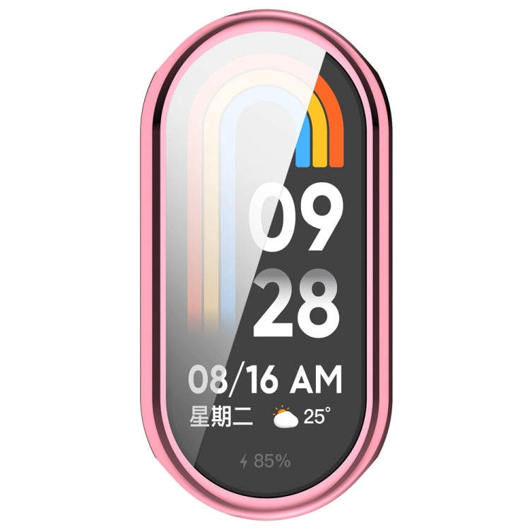 For Xiaomi Mi Band 8 / 9 Ceramic / 10 Ceramic Full Coverage TPU Electroplating Watch Protective Cover(Pink) - Watch Cases by buy2fix | Online Shopping UK | buy2fix