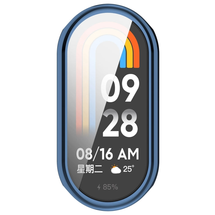 For Xiaomi Mi Band 8 / 9 Ceramic / 10 Ceramic Full Coverage TPU Electroplating Watch Protective Cover(Blue) - Watch Cases by buy2fix | Online Shopping UK | buy2fix