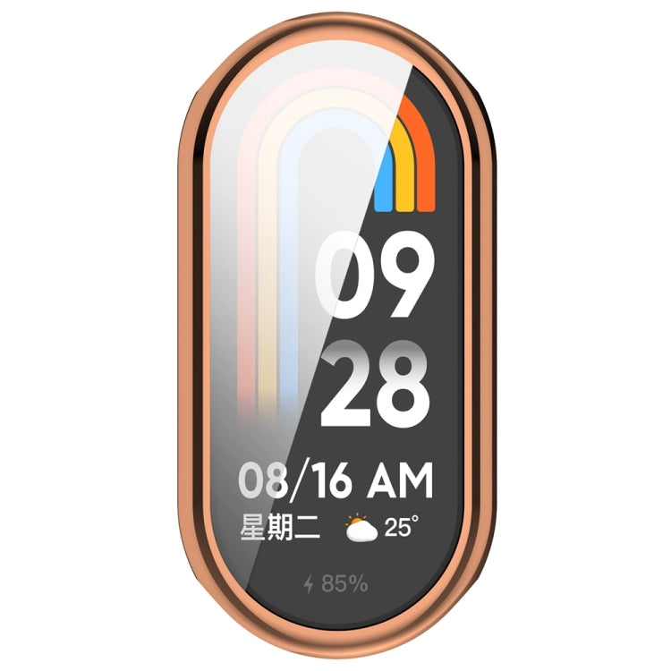 For Xiaomi Mi Band 8 / 9 Ceramic / 10 Ceramic Full Coverage TPU Electroplating Watch Protective Cover(Rose Gold) - Watch Cases by buy2fix | Online Shopping UK | buy2fix