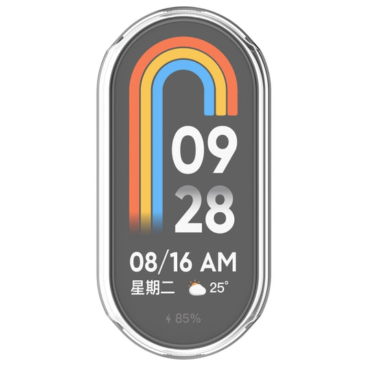 For Xiaomi Mi Band 8 / 9 Ceramic / 10 Ceramic Full Coverage TPU Electroplating Watch Protective Cover(Transparent) - Watch Cases by buy2fix | Online Shopping UK | buy2fix