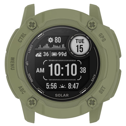 For Garmin Instinct 2X Armor Hollow Watch Protective Case(Green) - Watch Cases by buy2fix | Online Shopping UK | buy2fix