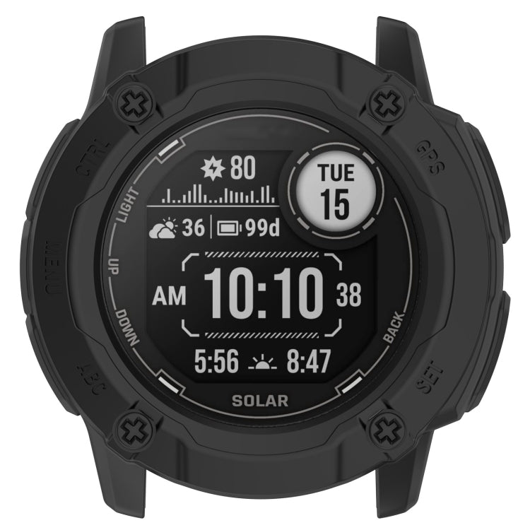 For Garmin Instinct 2X Armor Hollow Watch Protective Case(Black) - Watch Cases by buy2fix | Online Shopping UK | buy2fix