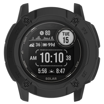 For Garmin Instinct 2X Armor Hollow Watch Protective Case(Black) - Watch Cases by buy2fix | Online Shopping UK | buy2fix