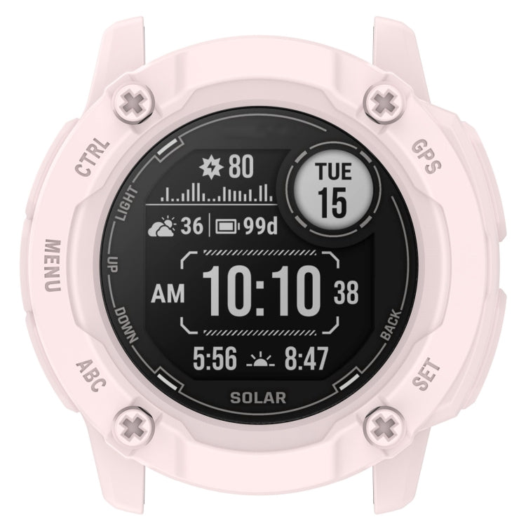 For Garmin Instinct 2X Armor Hollow Watch Protective Case(Light Pink) - Watch Cases by buy2fix | Online Shopping UK | buy2fix