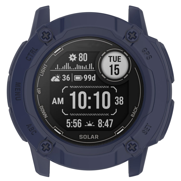 For Garmin Instinct 2X Armor Hollow Watch Protective Case(Midnight Blue) - Watch Cases by buy2fix | Online Shopping UK | buy2fix