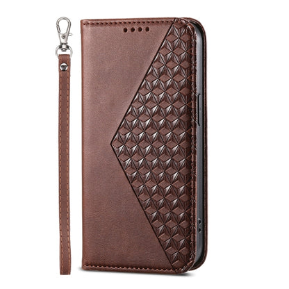 For Xiaomi 14 Ultra Cubic Grid Calf Texture Magnetic Leather Phone Case(Brown) - Xiaomi 14 Ultra Cases by buy2fix | Online Shopping UK | buy2fix