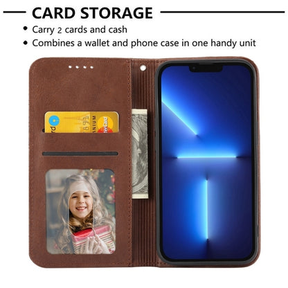 For Xiaomi 14 Ultra Cubic Grid Calf Texture Magnetic Leather Phone Case(Brown) - Xiaomi 14 Ultra Cases by buy2fix | Online Shopping UK | buy2fix