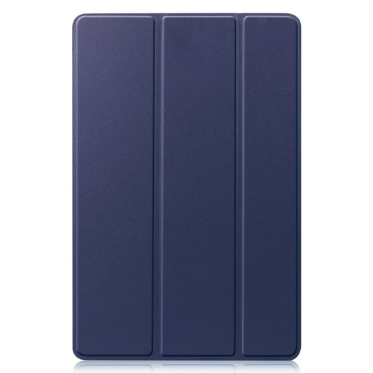 For Samsung Galaxy Tab S9 FE / S10 FE Custer Pure Color 3-Fold Holder Smart Leather Tablet Case(Dark Blue) - Galaxy Tab S9 FE by buy2fix | Online Shopping UK | buy2fix