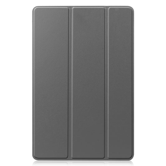 For Samsung Galaxy Tab S9 FE / S10 FE Custer Pure Color 3-Fold Holder Smart Leather Tablet Case(Grey) - Galaxy Tab S9 FE by buy2fix | Online Shopping UK | buy2fix