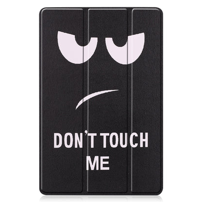 For Samsung Galaxy Tab S9 FE / S10 FE Custer Painted 3-Fold Holder Smart Leather Tablet Case(Big Eye Me) - Galaxy Tab S9 FE by buy2fix | Online Shopping UK | buy2fix