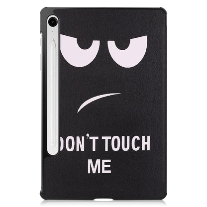 For Samsung Galaxy Tab S9 FE / S10 FE Custer Painted 3-Fold Holder Smart Leather Tablet Case(Big Eye Me) - Galaxy Tab S9 FE by buy2fix | Online Shopping UK | buy2fix