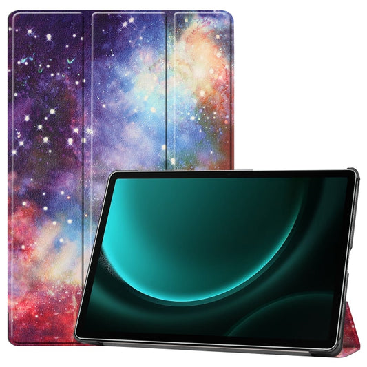 For Samsung Galaxy Tab S9 FE+ / S10+ Custer Painted 3-Fold Holder Smart Leather Tablet Case(Milky Way Nebula) - Galaxy Tab S9 FE+ by buy2fix | Online Shopping UK | buy2fix