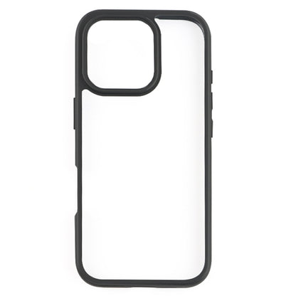 For iPhone 16 Pro Max Frosted TPU + Transparent PC Phone Case(Black) by buy2fix