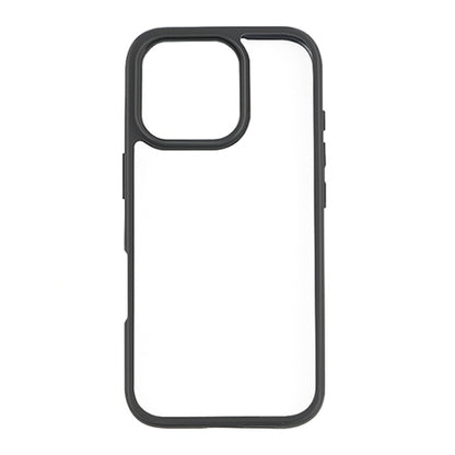 For iPhone 16 Pro Frosted TPU + Transparent PC Phone Case(Black) by buy2fix