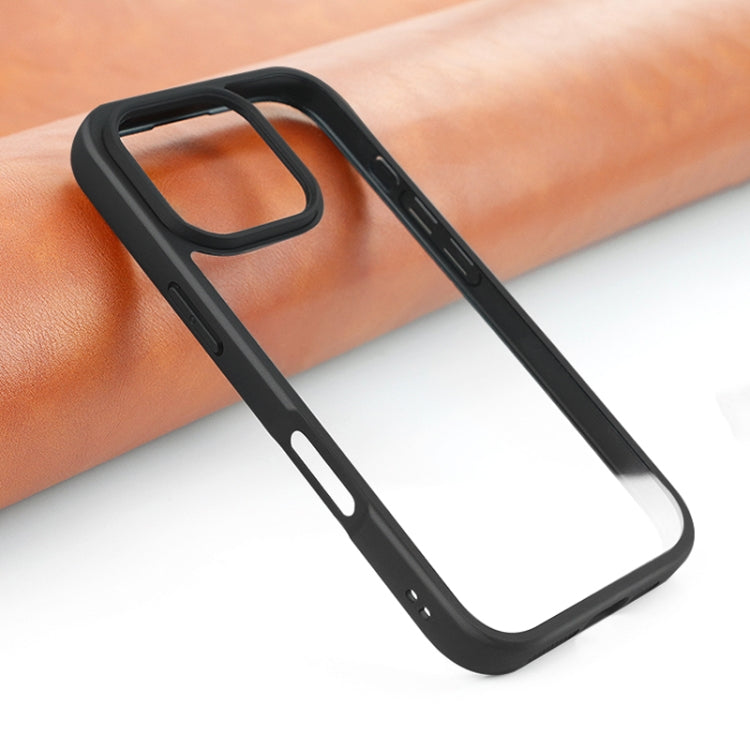 For iPhone 16 Pro Frosted TPU + Transparent PC Phone Case(Black) by buy2fix