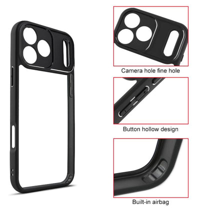 For iPhone 17 Pro Frosted TPU + Transparent PC Phone Case(Black) - iPhone 17 Pro Cases by buy2fix | Online Shopping UK | buy2fix