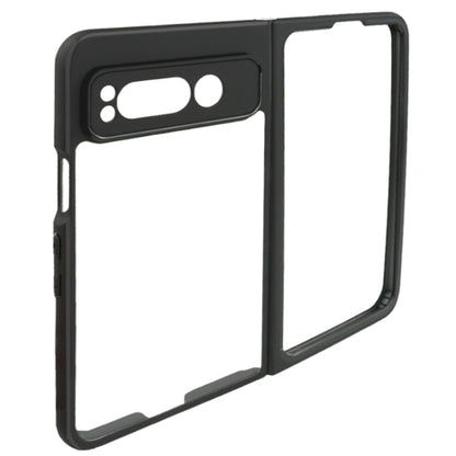 For Google Pixel Fold Frosted TPU + Transparent PC Phone Case(Black) by buy2fix