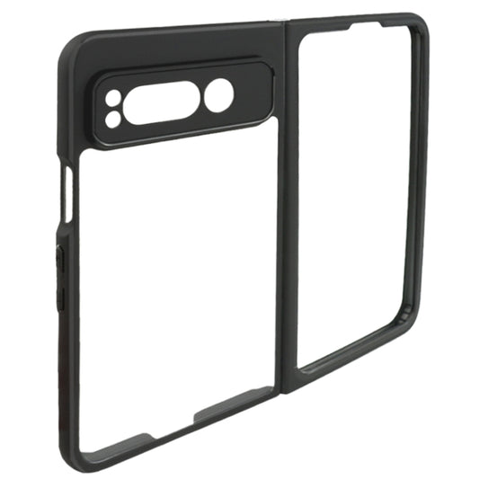 For Google Pixel Fold Frosted TPU + Transparent PC Phone Case(Black) by buy2fix