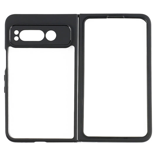 For Google Pixel Fold Frosted TPU + Transparent PC Phone Case(Black) by buy2fix