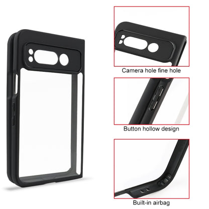 For Google Pixel Fold Frosted TPU + Transparent PC Phone Case(Black) by buy2fix