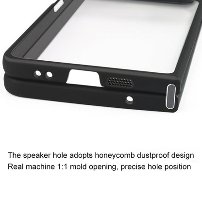 For Google Pixel Fold Frosted TPU + Transparent PC Phone Case(Black) by buy2fix