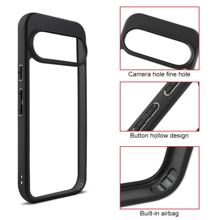 For Google Pixel 10 / 10 Pro Frosted TPU + Transparent PC Phone Case(Black) - Google Cases by buy2fix | Online Shopping UK | buy2fix