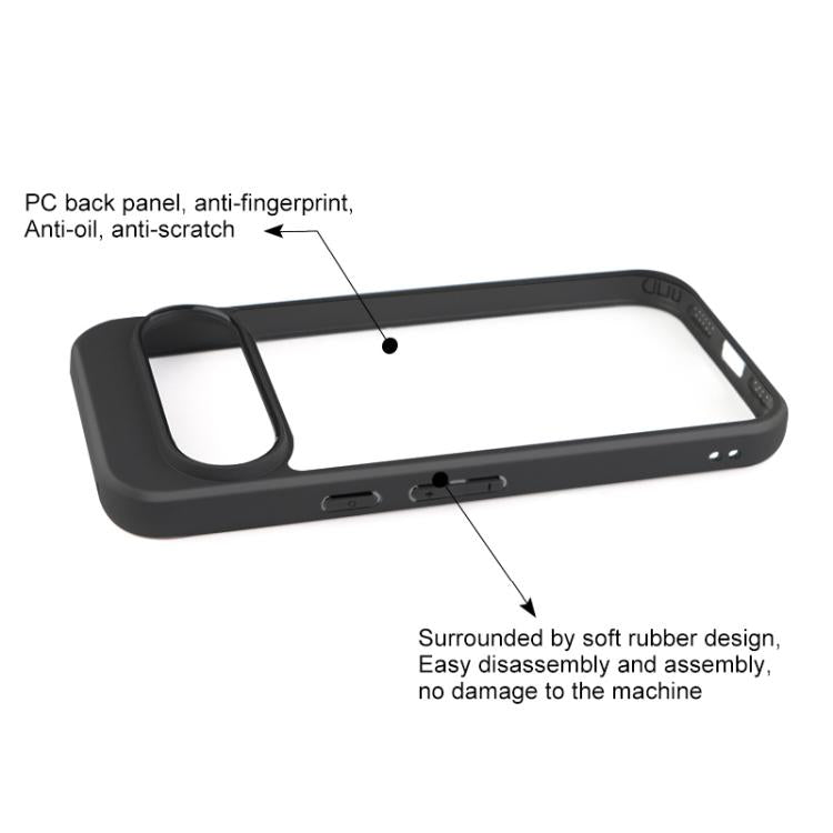 For Google Pixel 10 / 10 Pro Frosted TPU + Transparent PC Phone Case(Black) - Google Cases by buy2fix | Online Shopping UK | buy2fix
