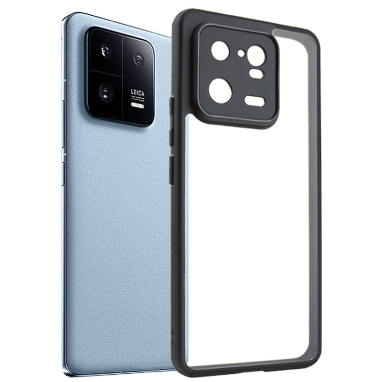 For Xiaomi 13 Pro Frosted TPU + Transparent PC Phone Case(Black) - Xiaomi Cases by buy2fix | Online Shopping UK | buy2fix
