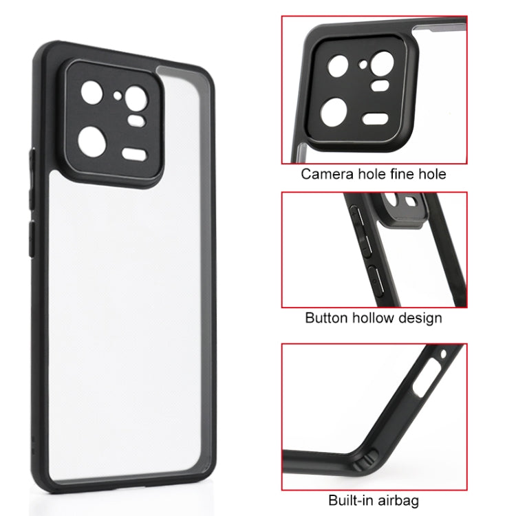 For Xiaomi 13 Pro Frosted TPU + Transparent PC Phone Case(Black) - Xiaomi Cases by buy2fix | Online Shopping UK | buy2fix