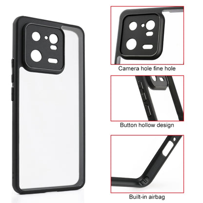 For Xiaomi 13 Pro Frosted TPU + Transparent PC Phone Case(Black) - Xiaomi Cases by buy2fix | Online Shopping UK | buy2fix