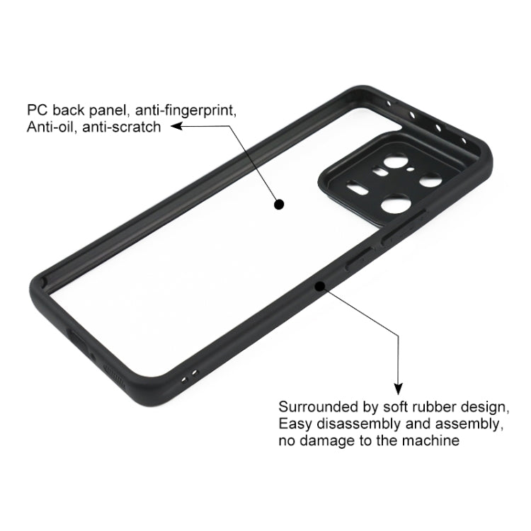 For Xiaomi 13 Pro Frosted TPU + Transparent PC Phone Case(Black) - Xiaomi Cases by buy2fix | Online Shopping UK | buy2fix