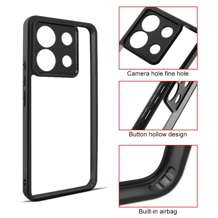 For Xiaomi Redmi Note 13 Pro 5G Frosted TPU + Transparent PC Phone Case(Black) - Xiaomi Cases by buy2fix | Online Shopping UK | buy2fix
