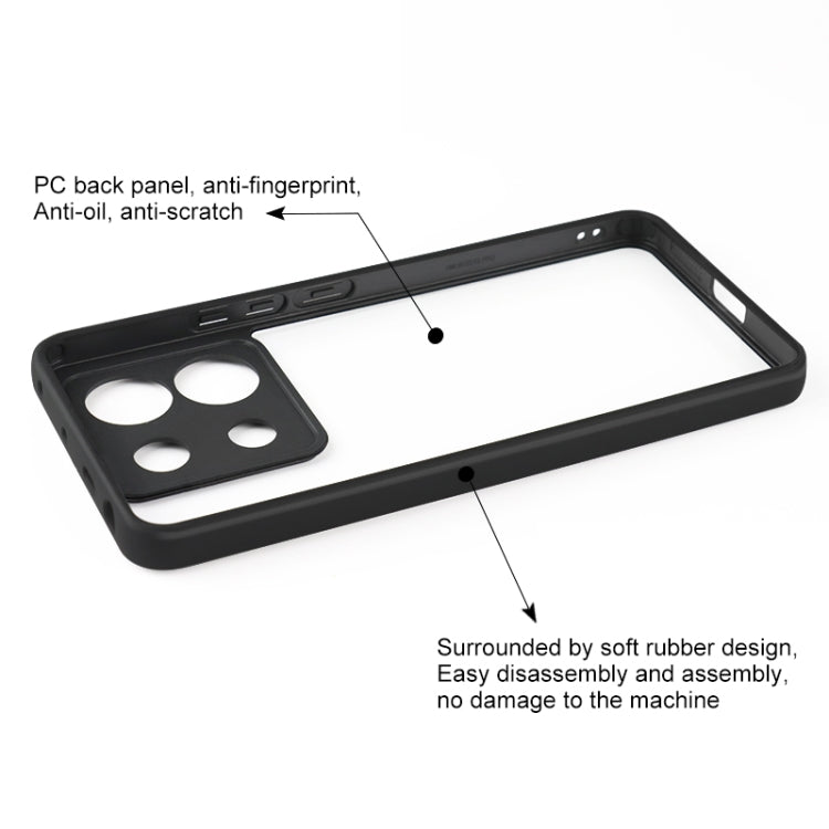 For Xiaomi Redmi Note 13 Pro 5G Frosted TPU + Transparent PC Phone Case(Black) - Xiaomi Cases by buy2fix | Online Shopping UK | buy2fix