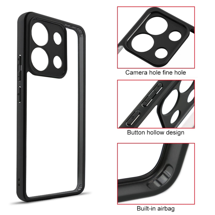 For Xiaomi Redmi Note 13 4G Frosted TPU + Transparent PC Phone Case(Black) - Xiaomi Cases by buy2fix | Online Shopping UK | buy2fix